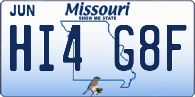 MO license plate HI4G8F