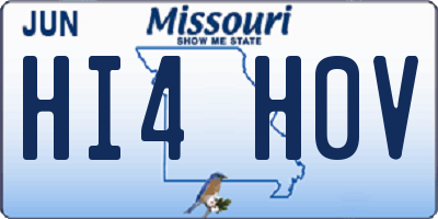 MO license plate HI4H0V