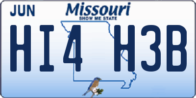 MO license plate HI4H3B