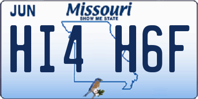 MO license plate HI4H6F