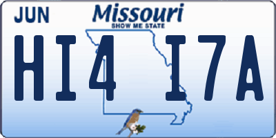 MO license plate HI4I7A