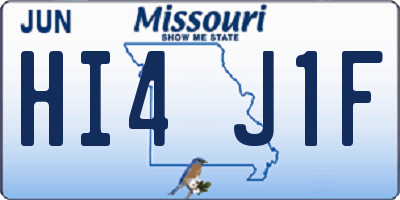 MO license plate HI4J1F