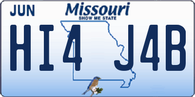 MO license plate HI4J4B