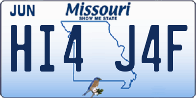 MO license plate HI4J4F