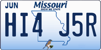 MO license plate HI4J5R