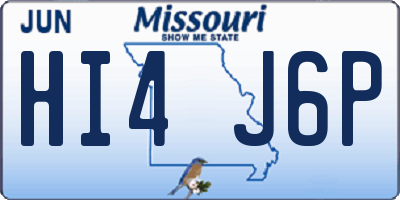MO license plate HI4J6P