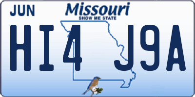 MO license plate HI4J9A
