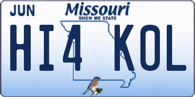 MO license plate HI4K0L