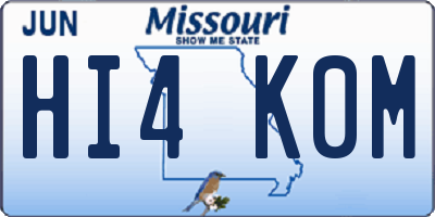MO license plate HI4K0M