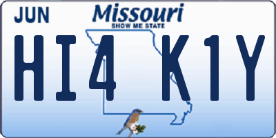 MO license plate HI4K1Y