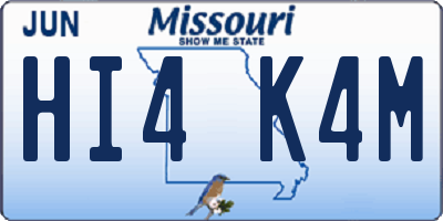 MO license plate HI4K4M