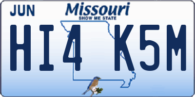 MO license plate HI4K5M