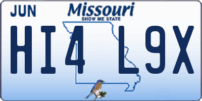 MO license plate HI4L9X