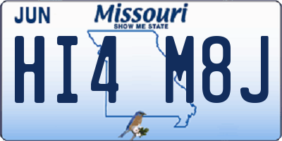 MO license plate HI4M8J