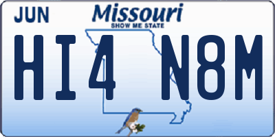 MO license plate HI4N8M
