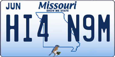 MO license plate HI4N9M
