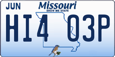 MO license plate HI4O3P
