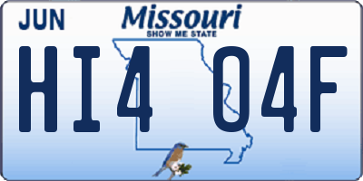 MO license plate HI4O4F