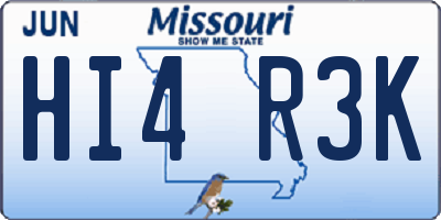 MO license plate HI4R3K