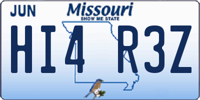 MO license plate HI4R3Z