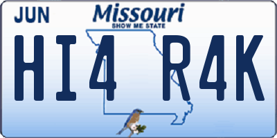 MO license plate HI4R4K