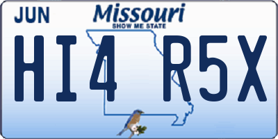 MO license plate HI4R5X