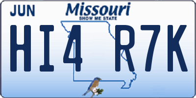 MO license plate HI4R7K