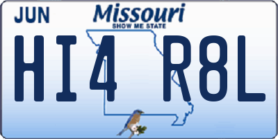 MO license plate HI4R8L