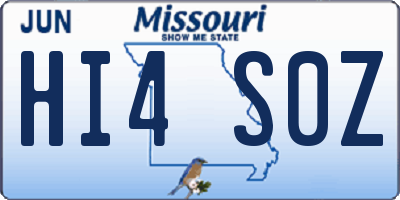 MO license plate HI4S0Z