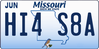 MO license plate HI4S8A