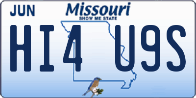 MO license plate HI4U9S