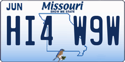 MO license plate HI4W9W