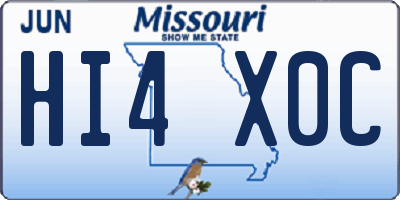 MO license plate HI4X0C