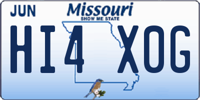 MO license plate HI4X0G