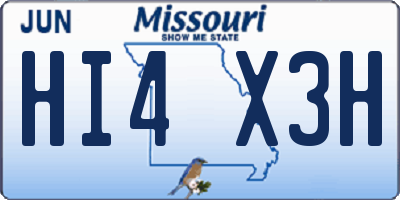 MO license plate HI4X3H