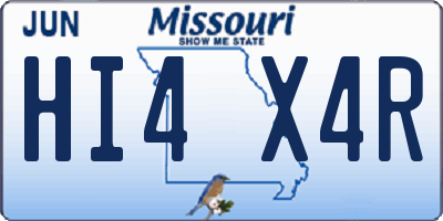 MO license plate HI4X4R