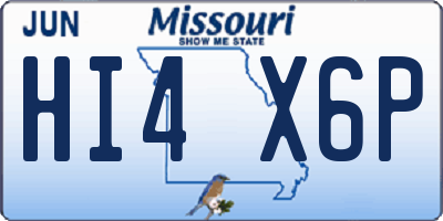 MO license plate HI4X6P