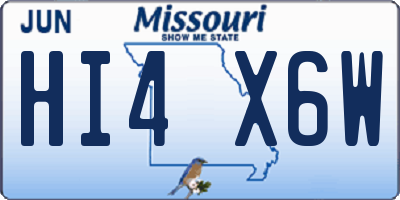 MO license plate HI4X6W