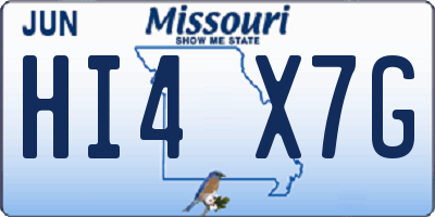 MO license plate HI4X7G