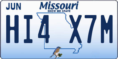 MO license plate HI4X7M