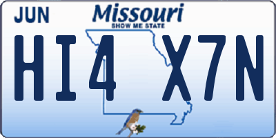 MO license plate HI4X7N