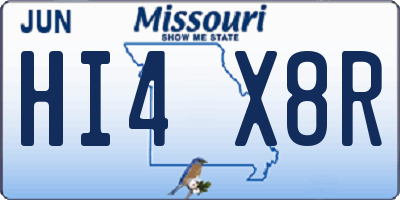 MO license plate HI4X8R