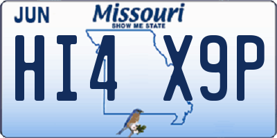 MO license plate HI4X9P
