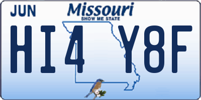 MO license plate HI4Y8F
