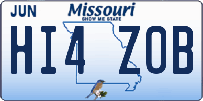 MO license plate HI4Z0B