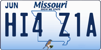 MO license plate HI4Z1A