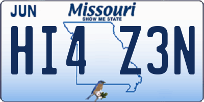 MO license plate HI4Z3N
