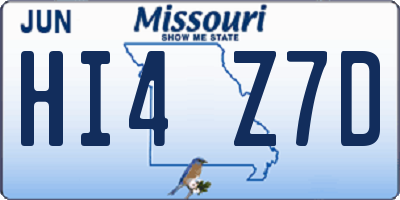 MO license plate HI4Z7D