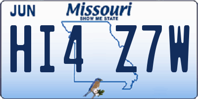 MO license plate HI4Z7W