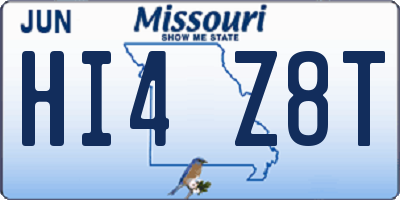 MO license plate HI4Z8T